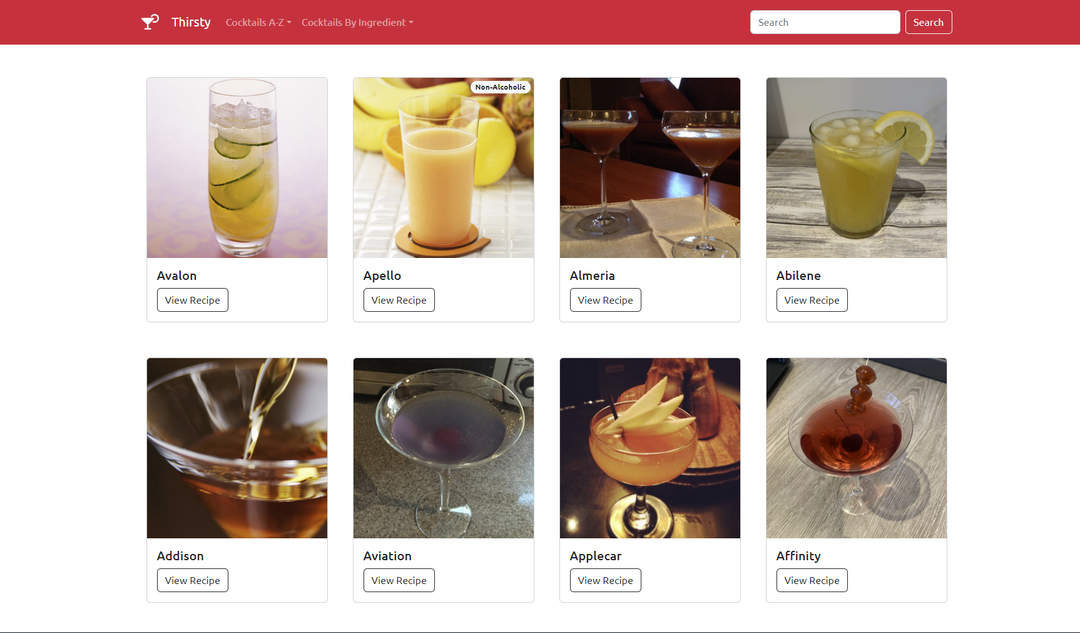 screen shot of project